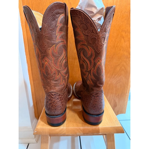 Vintage Justin Full Quill Ostrich Boots Sz 10 EE - Picture 9 of 16